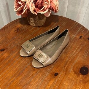 Tory Burch Cline Peep Toe Ballet Flats Size 7